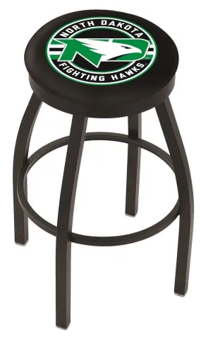 North Dakota Fighting Hawks HBS Black Swivel Bar Stool with Cushion