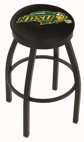 North Dakota State Bison HBS Black Swivel Bar Stool with Black Cushion