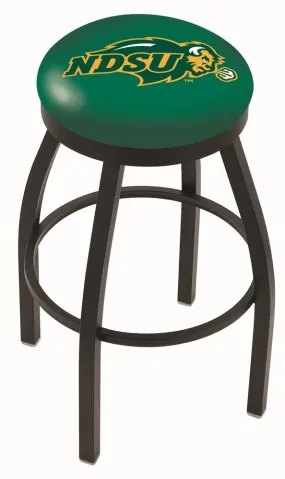 North Dakota State Bison HBS Black Swivel Bar Stool with Green Cushion
