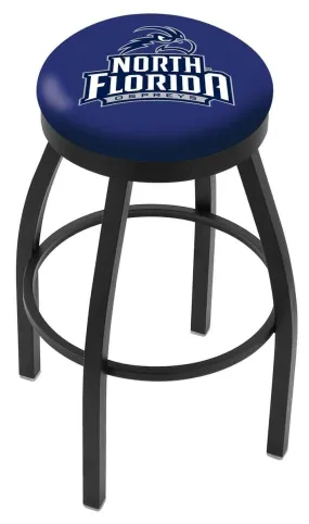North Florida Ospreys HBS Black Swivel Bar Stool with Blue Cushion