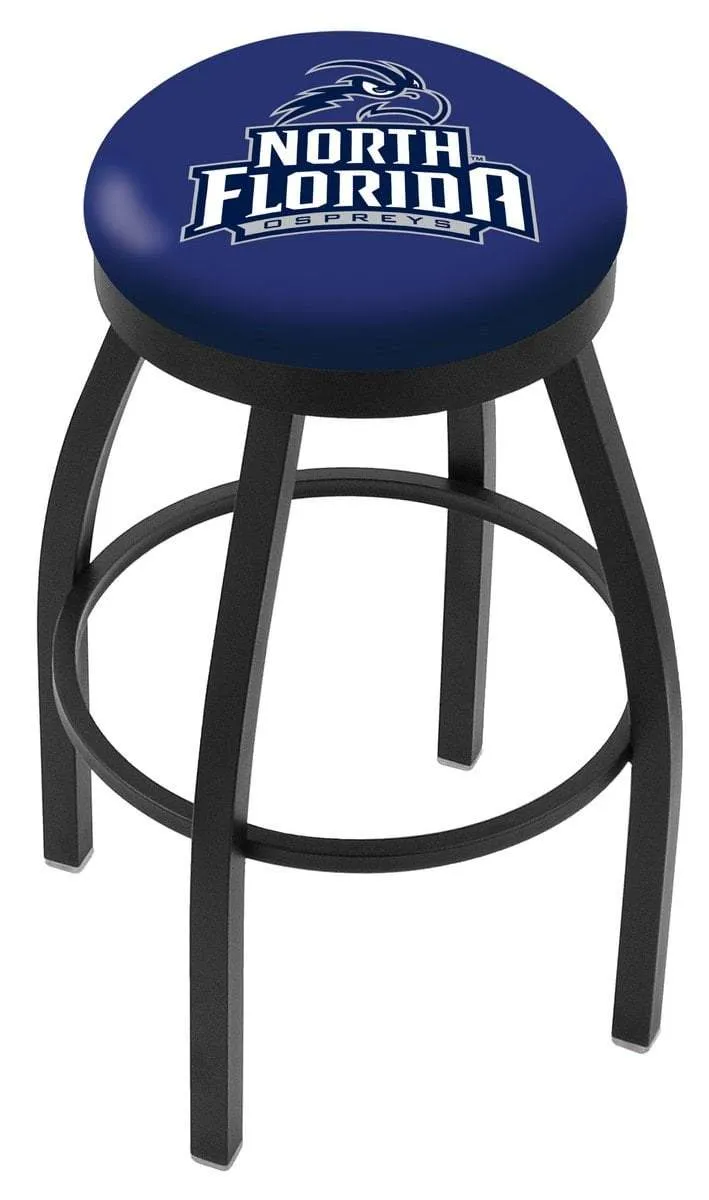 North Florida Ospreys HBS Black Swivel Bar Stool with Blue Cushion