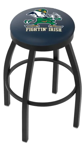 Notre Dame Fighting Irish HBS Black Swivel Bar Stool with Blue Cushion