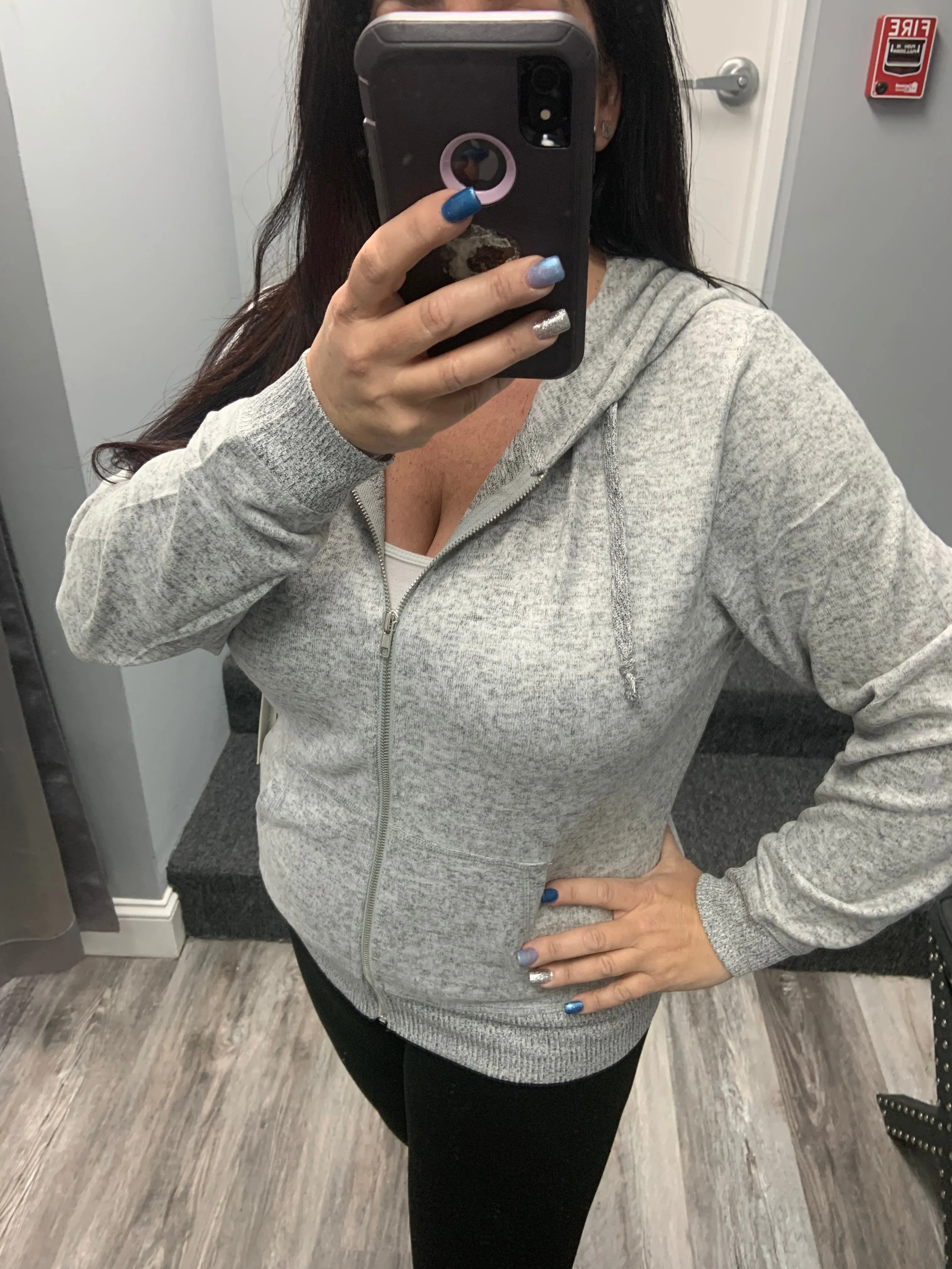 Ocean Drive Brushed Hacci Zip Hoodie - Heather Grey, Heather Pink or Heather Oatmeal