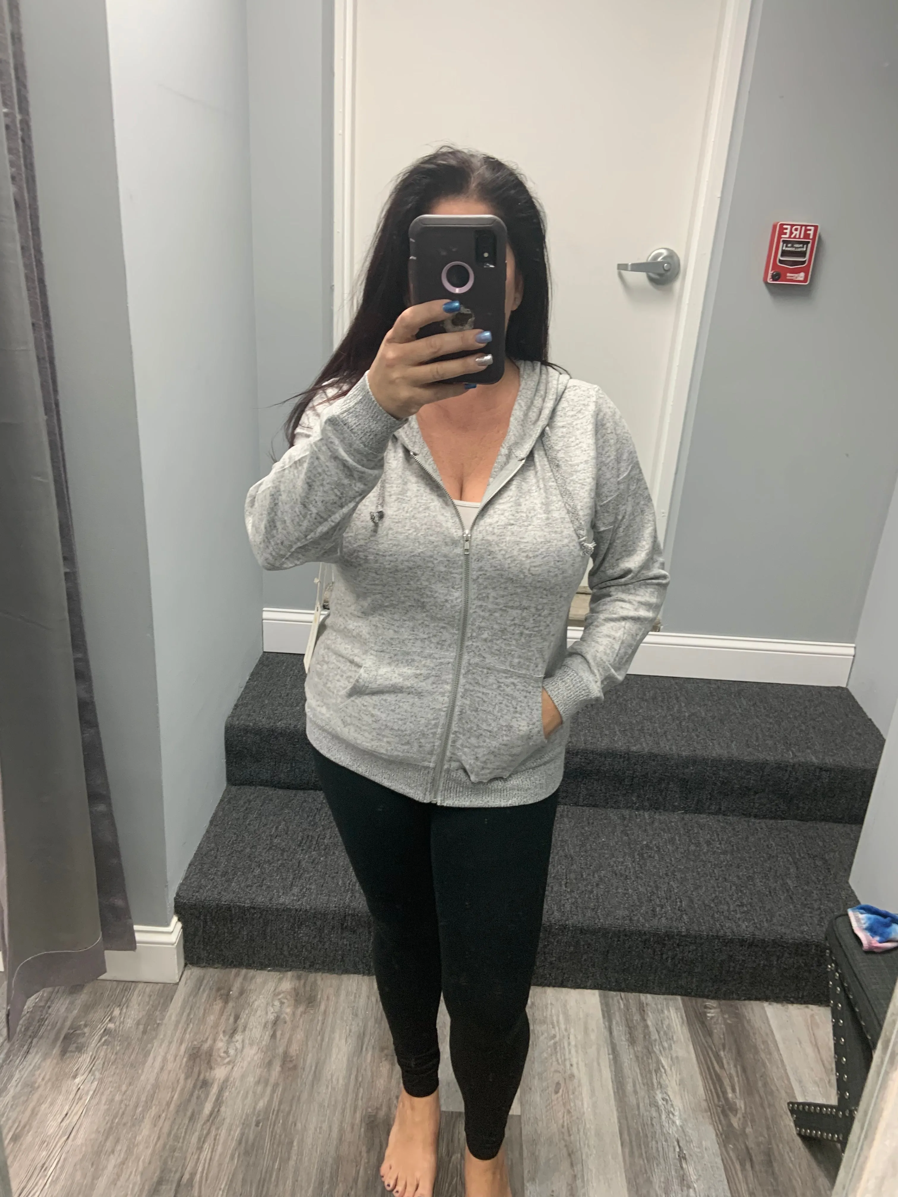Ocean Drive Brushed Hacci Zip Hoodie - Heather Grey, Heather Pink or Heather Oatmeal