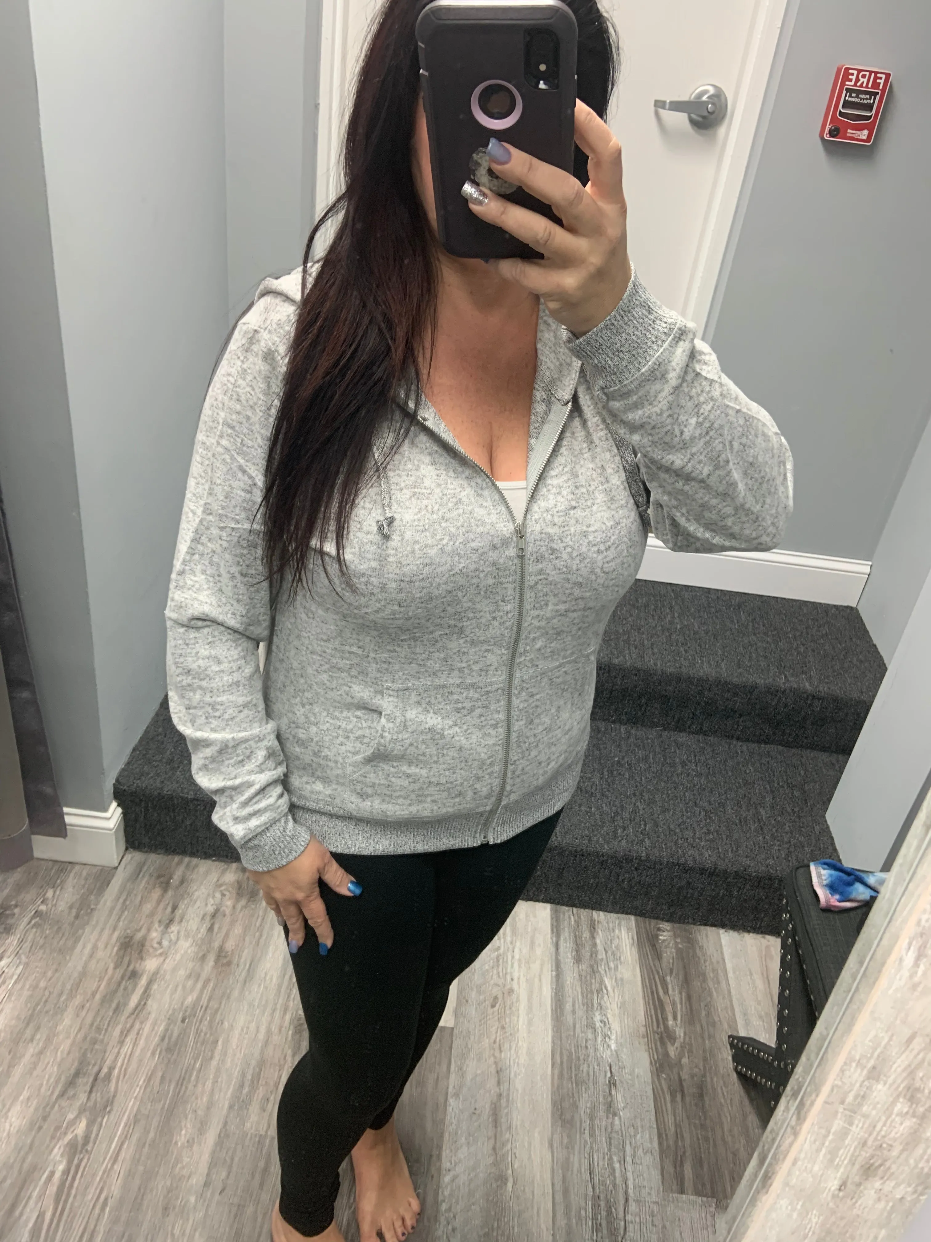 Ocean Drive Brushed Hacci Zip Hoodie - Heather Grey, Heather Pink or Heather Oatmeal