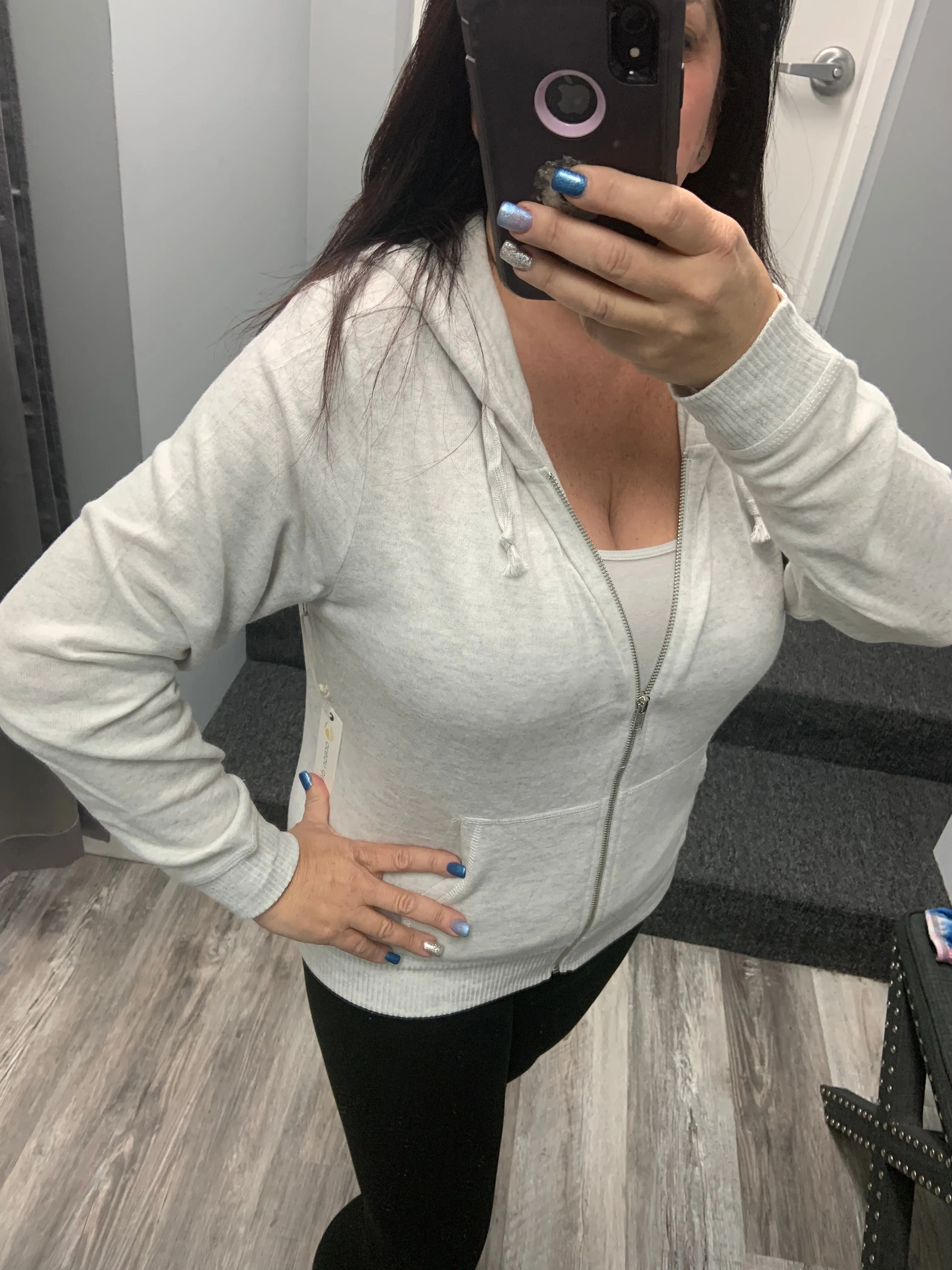 Ocean Drive Brushed Hacci Zip Hoodie - Heather Grey, Heather Pink or Heather Oatmeal