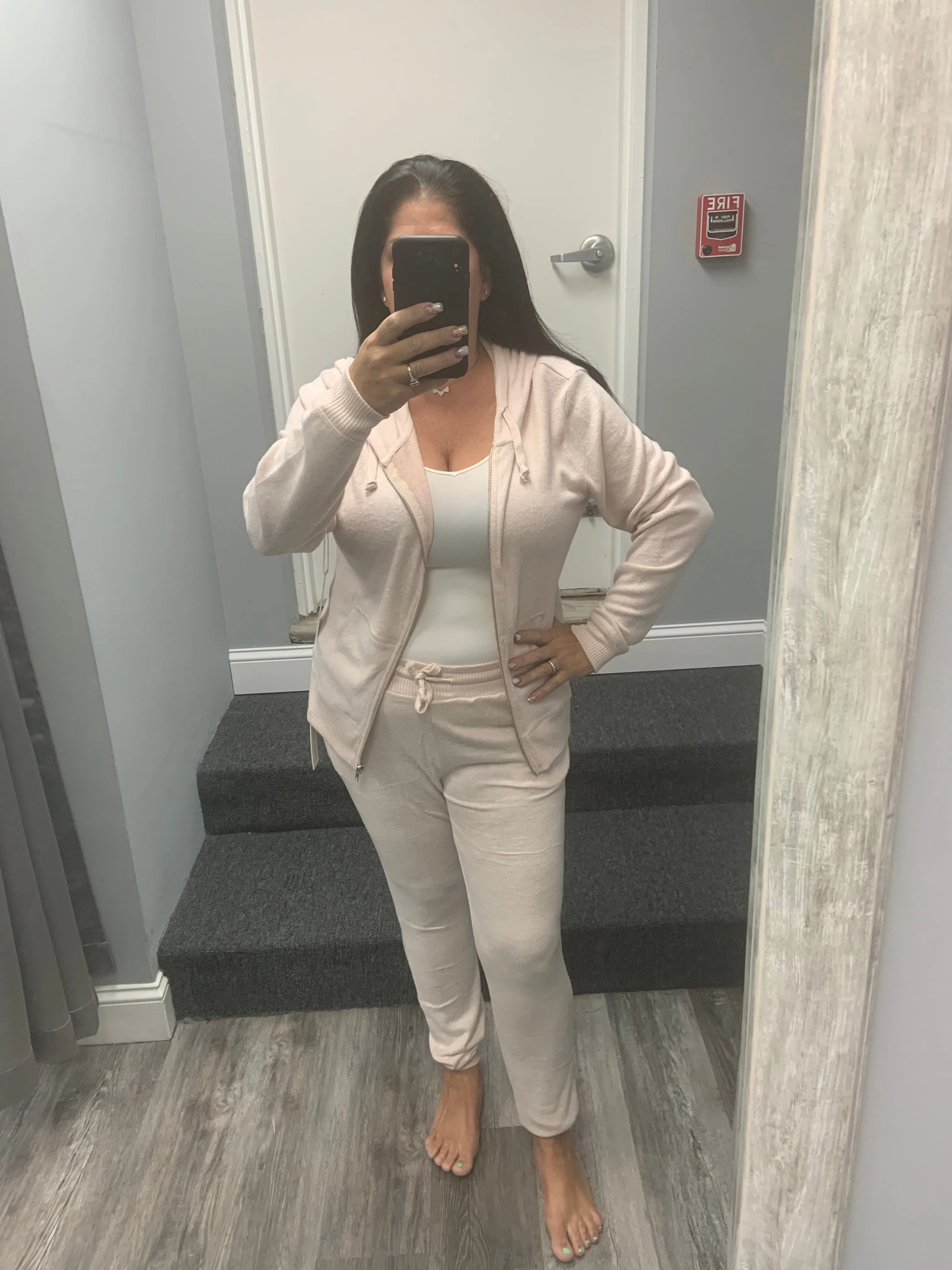 Ocean Drive Brushed Hacci Zip Hoodie - Heather Grey, Heather Pink or Heather Oatmeal