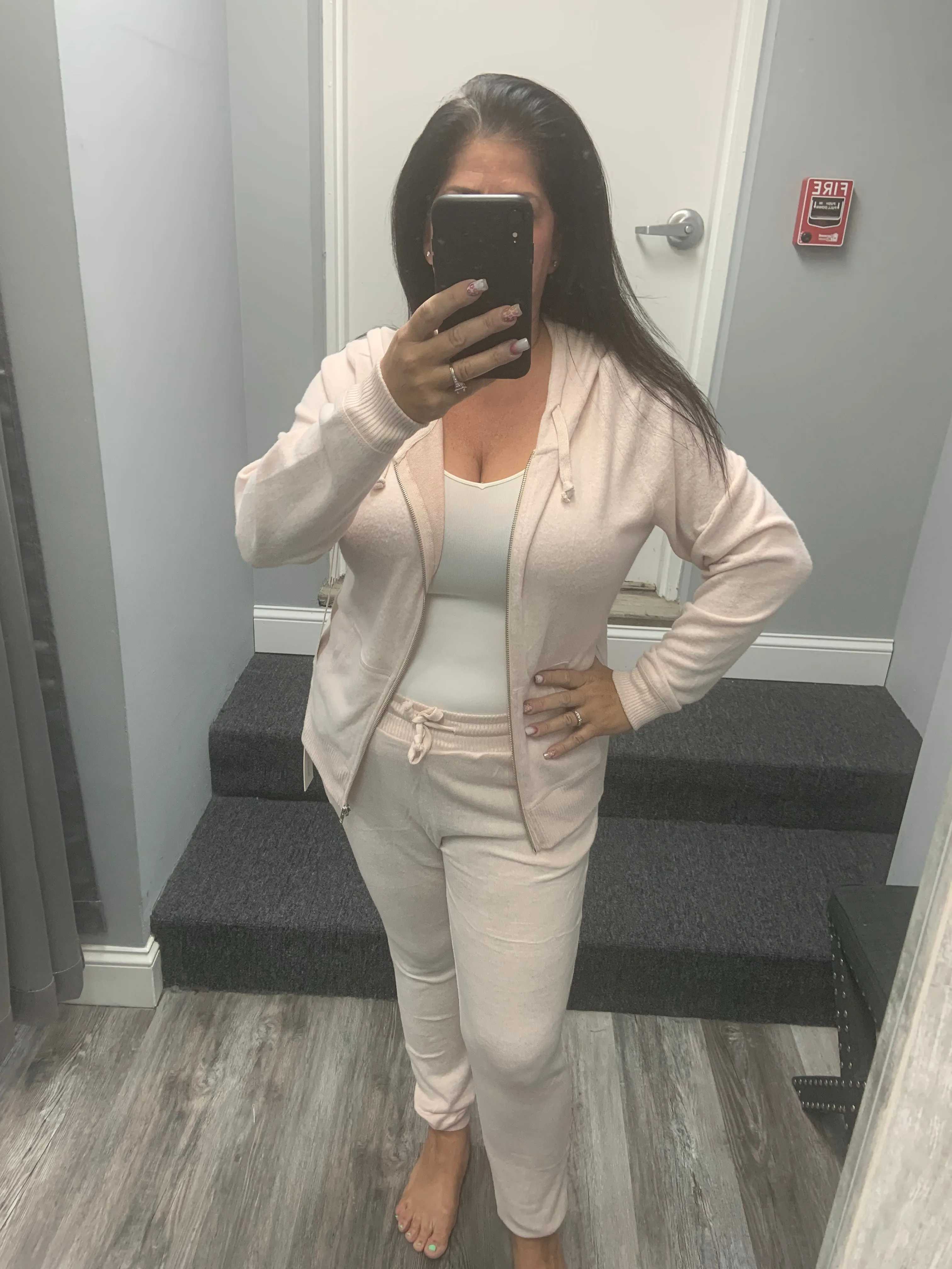 Ocean Drive Brushed Hacci Zip Hoodie - Heather Grey, Heather Pink or Heather Oatmeal