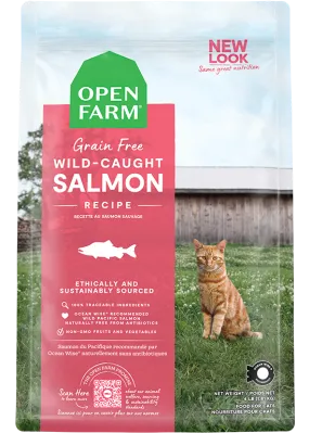 Open Wild-Caught Salmon Dry Cat Food