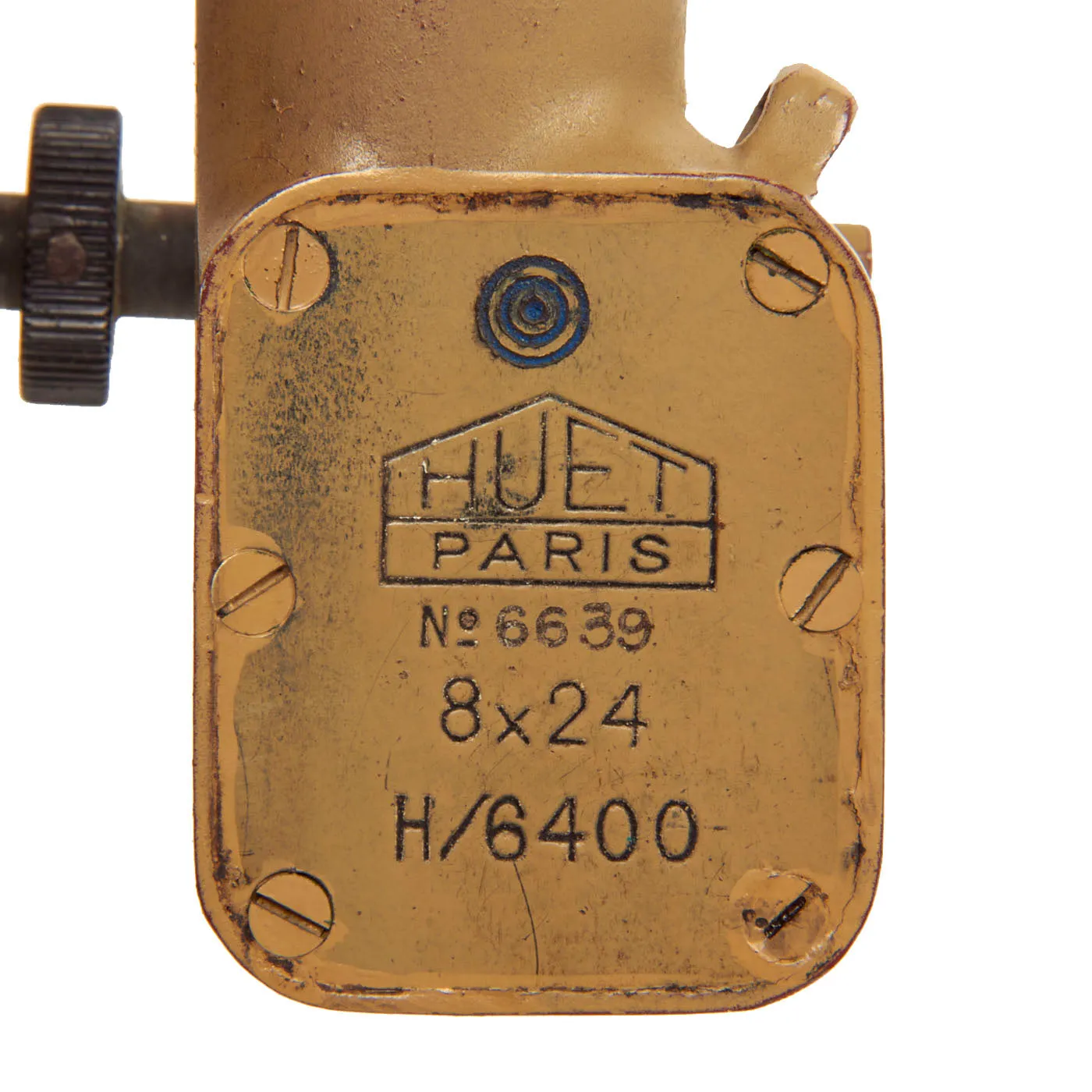Original French WWII "Rabbit Ears" 8 X 24 Trench Periscope Binoculars by Huet Paris with Leather Case - Possible German Capture