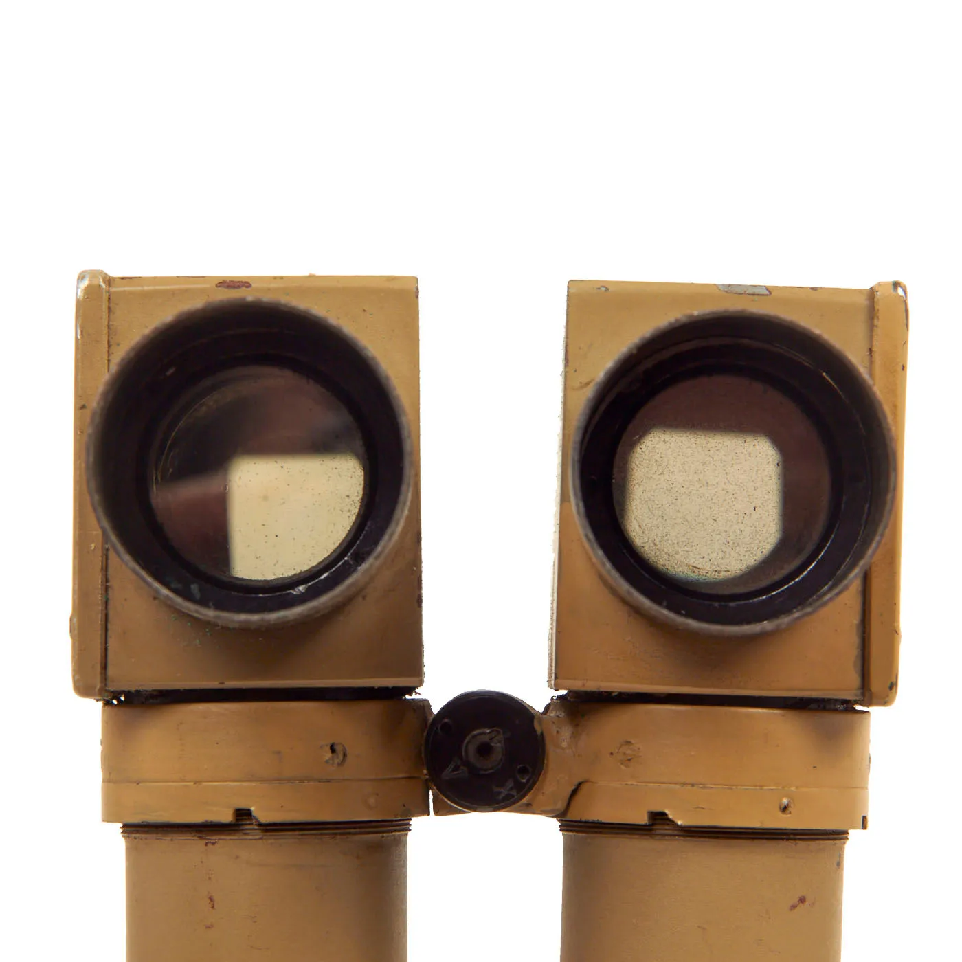 Original French WWII "Rabbit Ears" 8 X 24 Trench Periscope Binoculars by Huet Paris with Leather Case - Possible German Capture