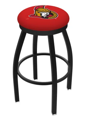 Ottawa Senators HBS Black Swivel Bar Stool with Red Cushion