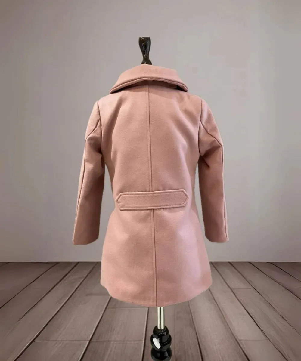 Peach Colored Party Wear Coat for Baby Girls