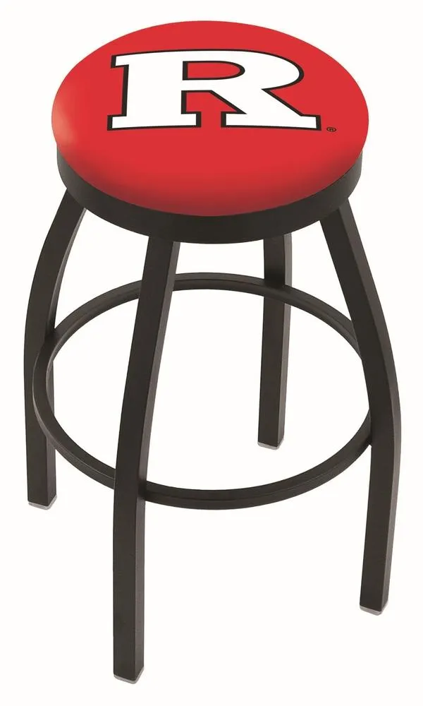 Rutgers Scarlet Knights HBS Black Swivel Bar Stool with Red Cushion