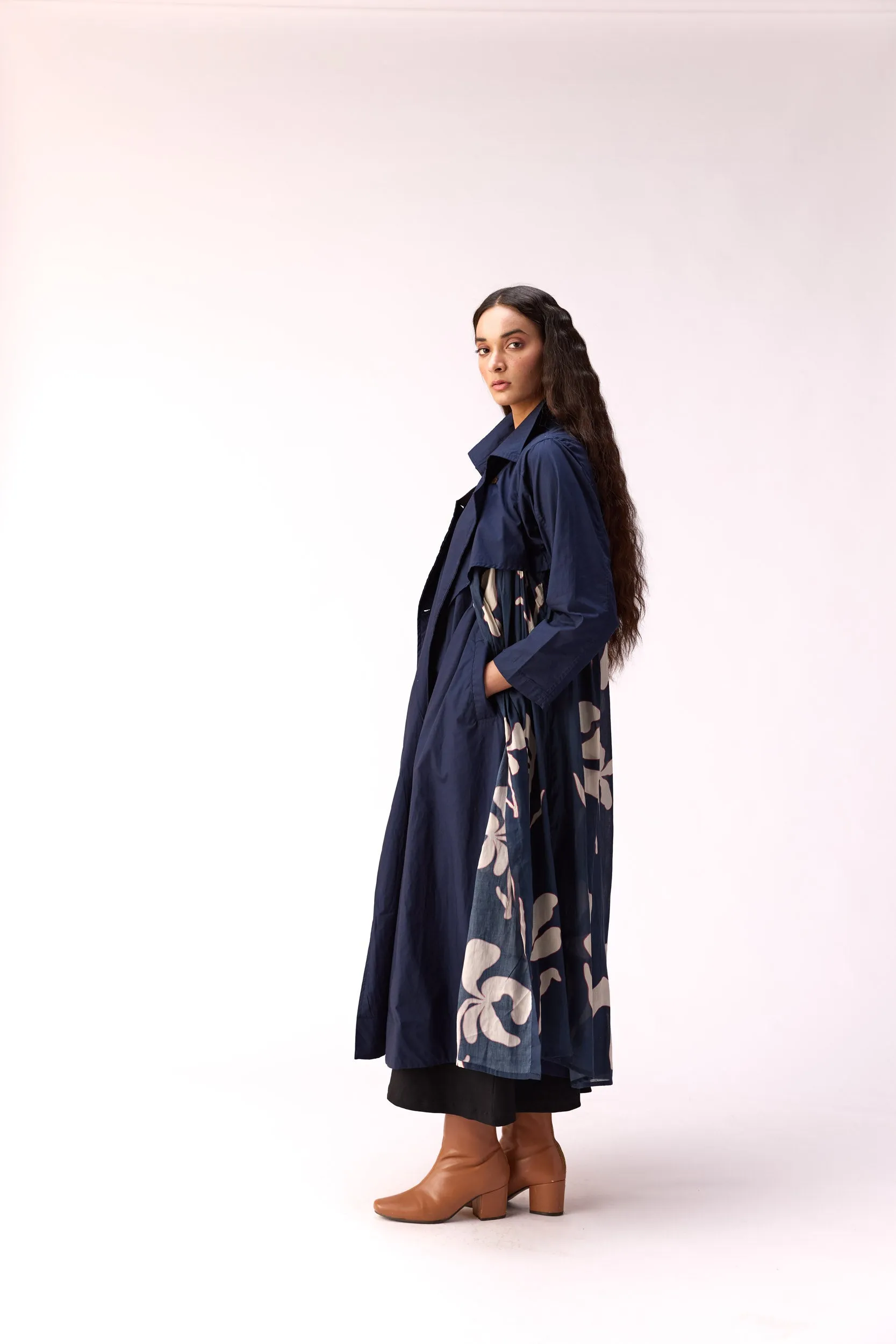 Sapphire Garden Trench Coat