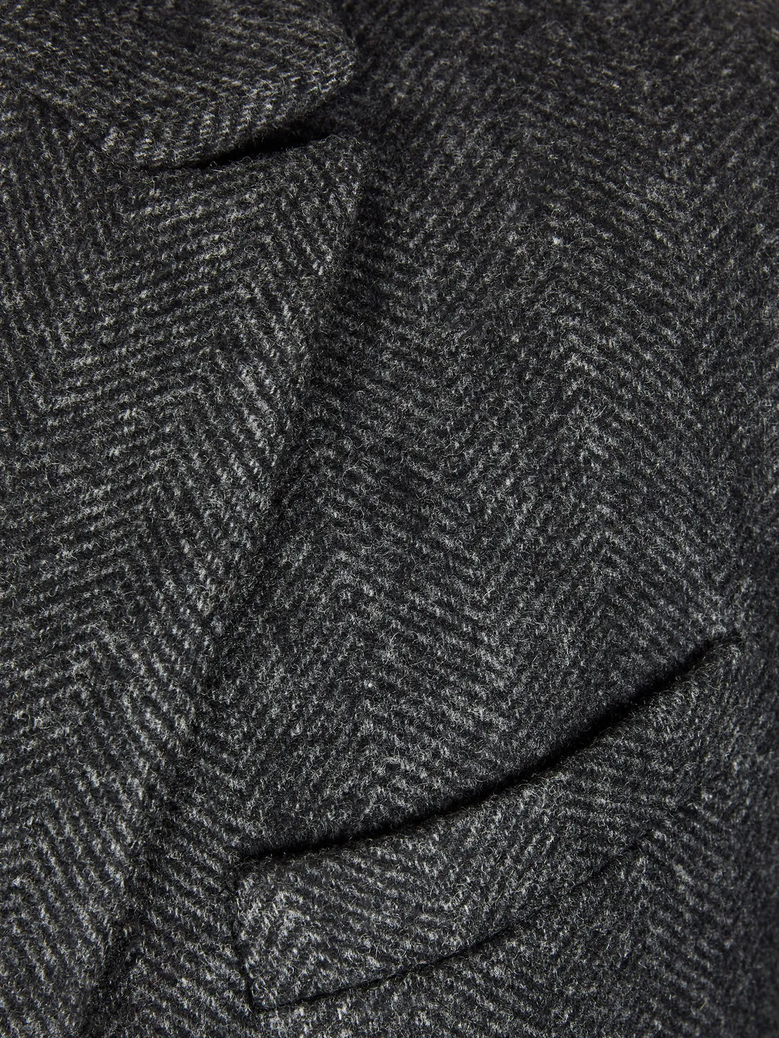 Single Breasted Wool Coat - Grey