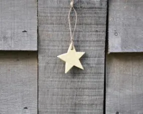 small cream wooden star