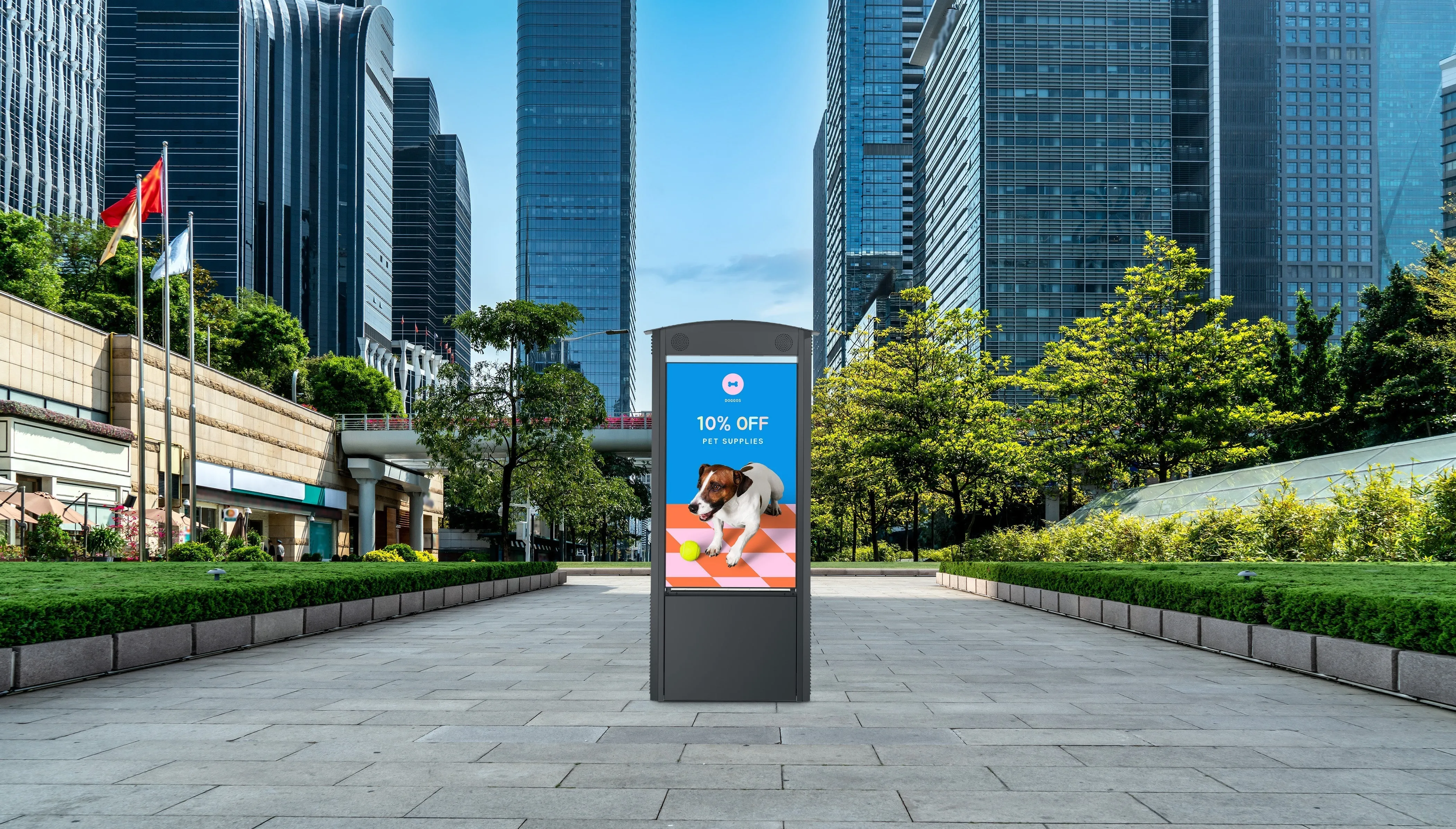 Smart City Kiosk 55-Zoll Xtreme™ High Bright Outdoor Display Inklusive