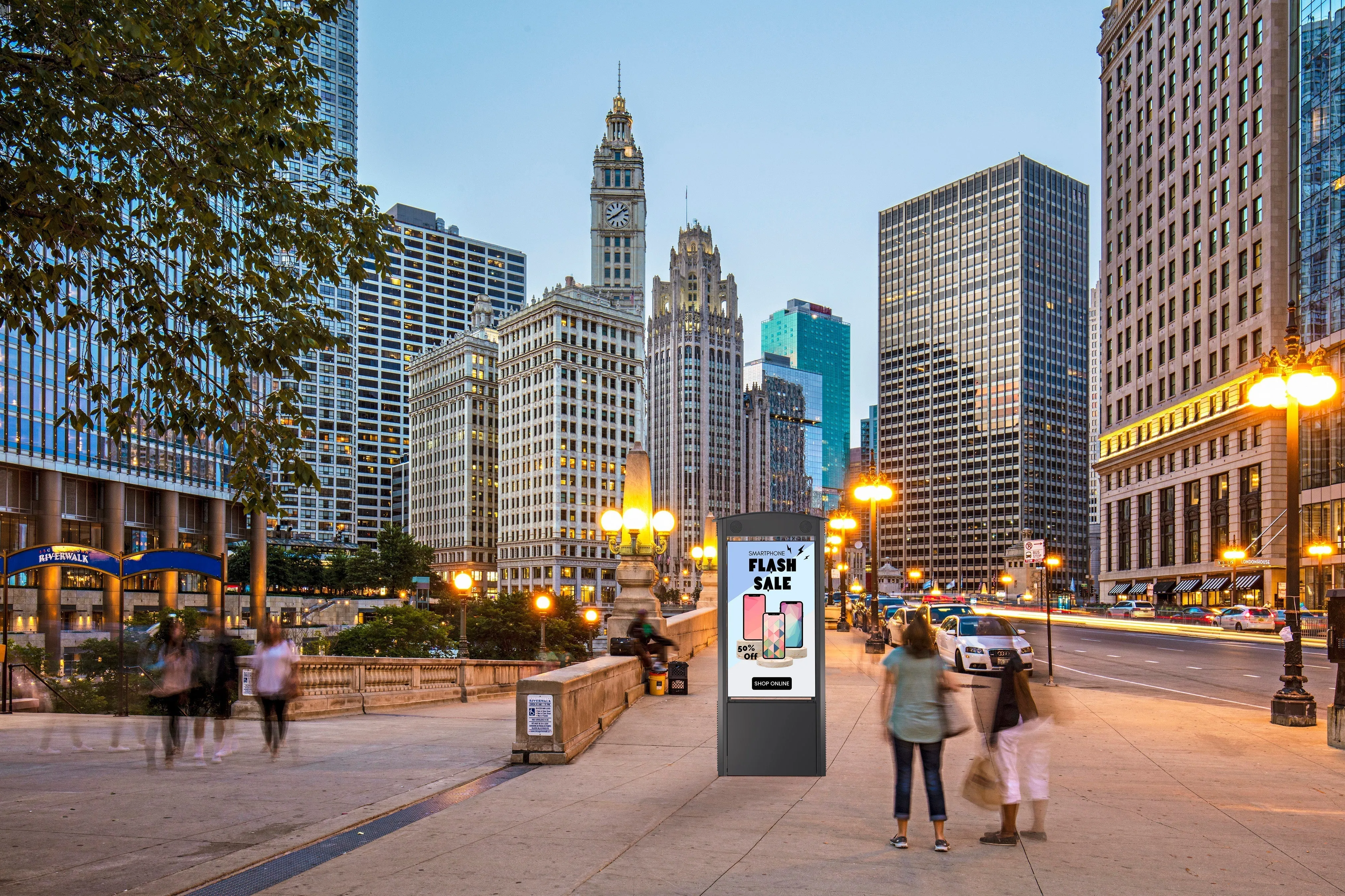 Smart City Kiosk 55-Zoll Xtreme™ High Bright Outdoor Display Inklusive