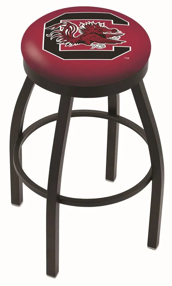 South Carolina Gamecocks HBS Black Swivel Bar Stool with Garnet Cushion