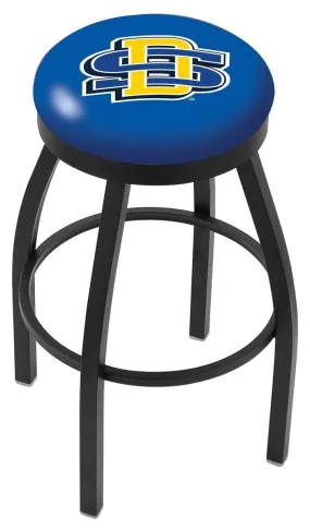 South Dakota State Jackrabbits Black Swivel Bar Stool with Blue Cushion