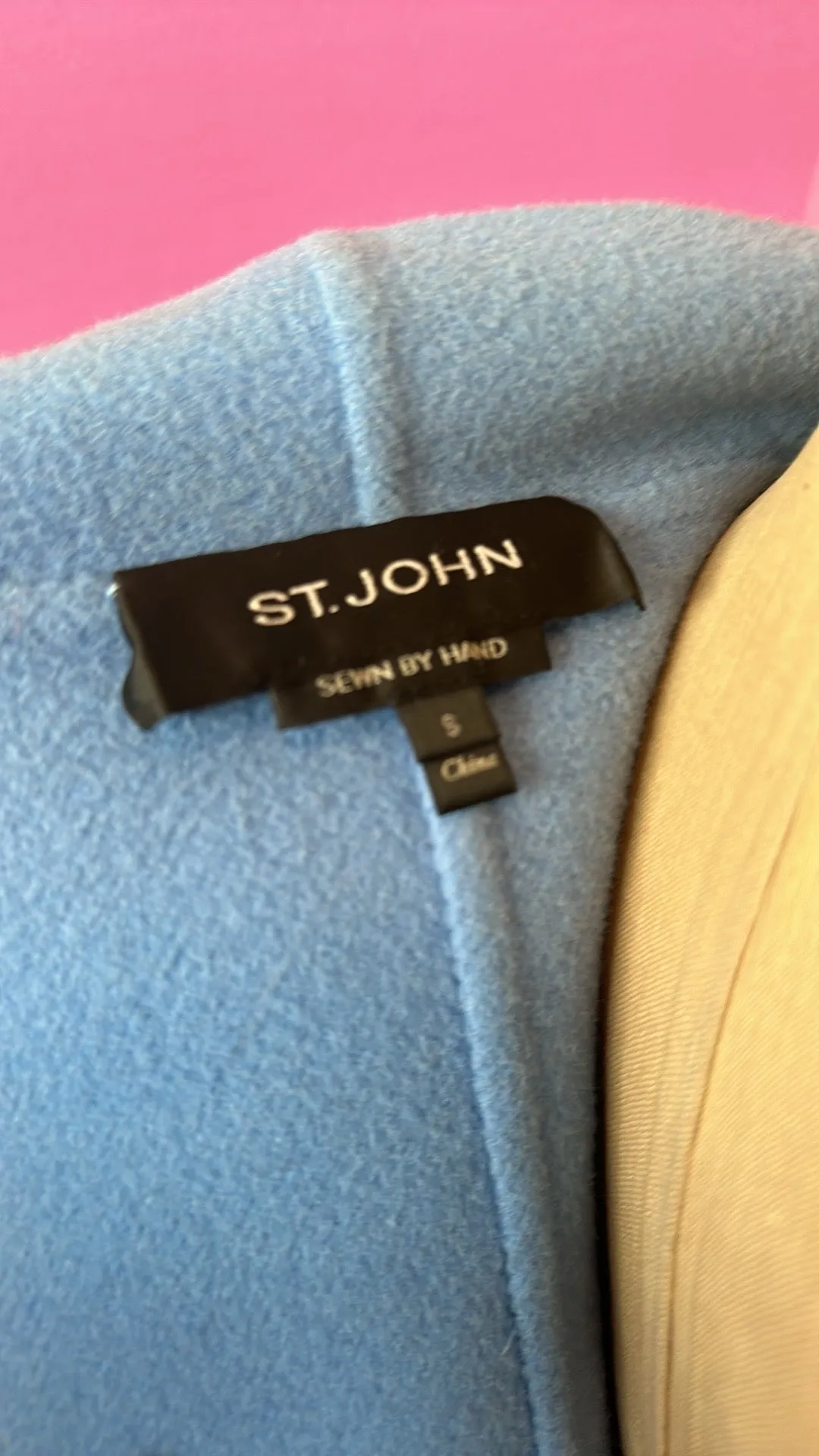 St. John Size S Blue Wool & Angora Coat