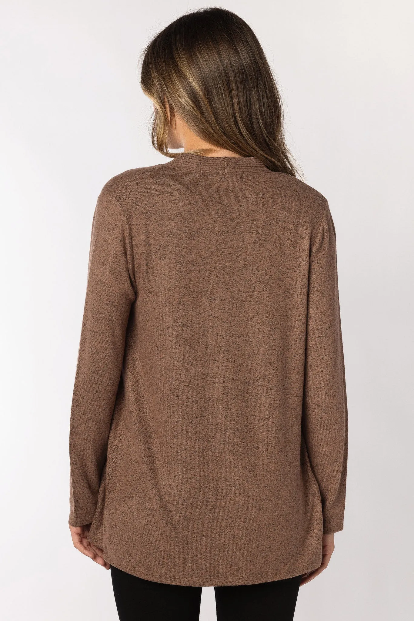 Supersoft Open Cardigan with Ribbed Trim