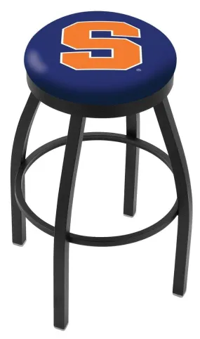 Syracuse Orange HBS Black Swivel Bar Stool with Blue Cushion