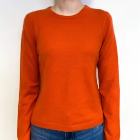 Tango Orange Cashmere Crew Neck Jumper Extra Small
