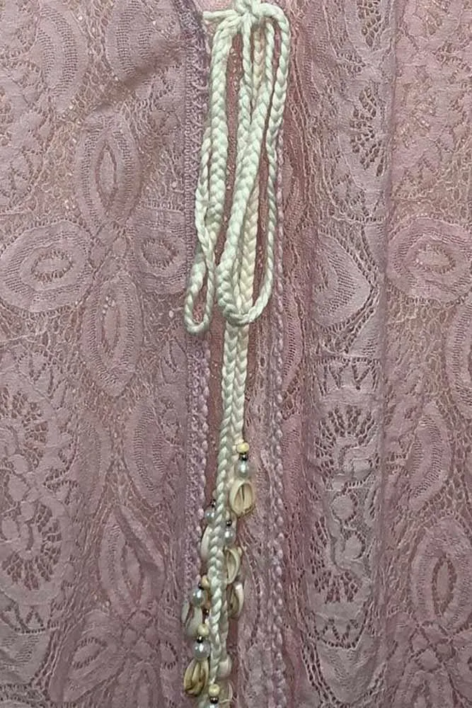 Tassel Tie Trim Lace Italian Tunic