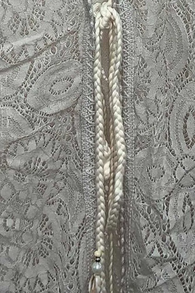 Tassel Tie Trim Lace Italian Tunic