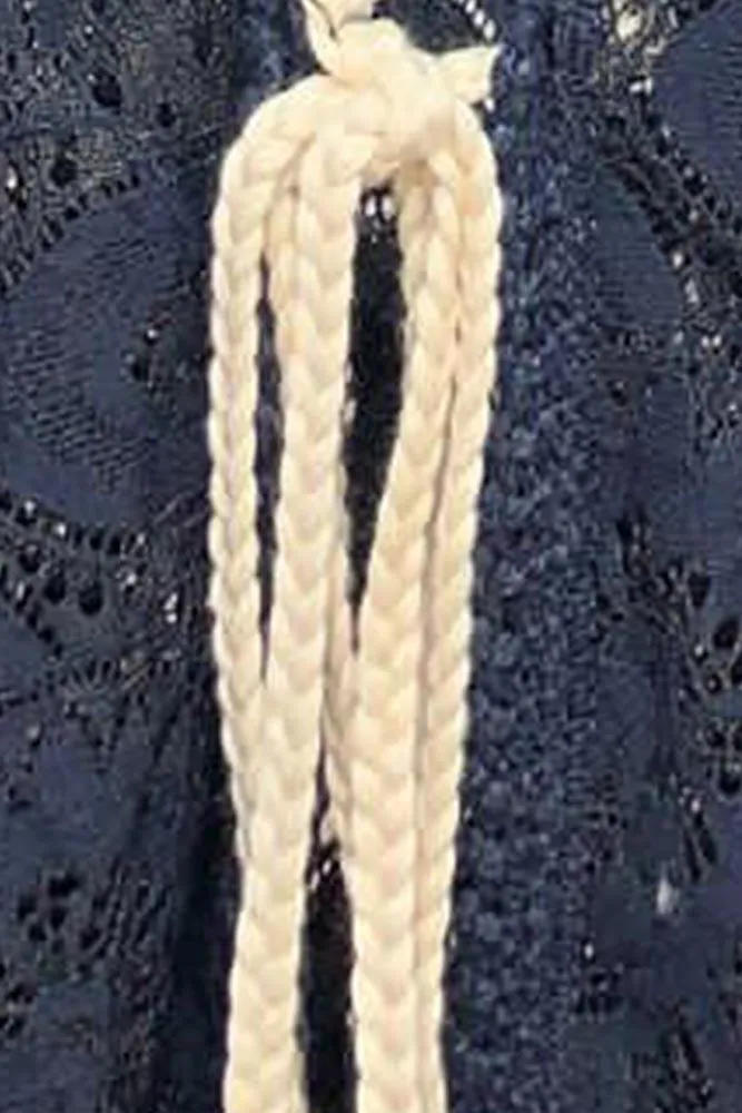 Tassel Tie Trim Lace Italian Tunic