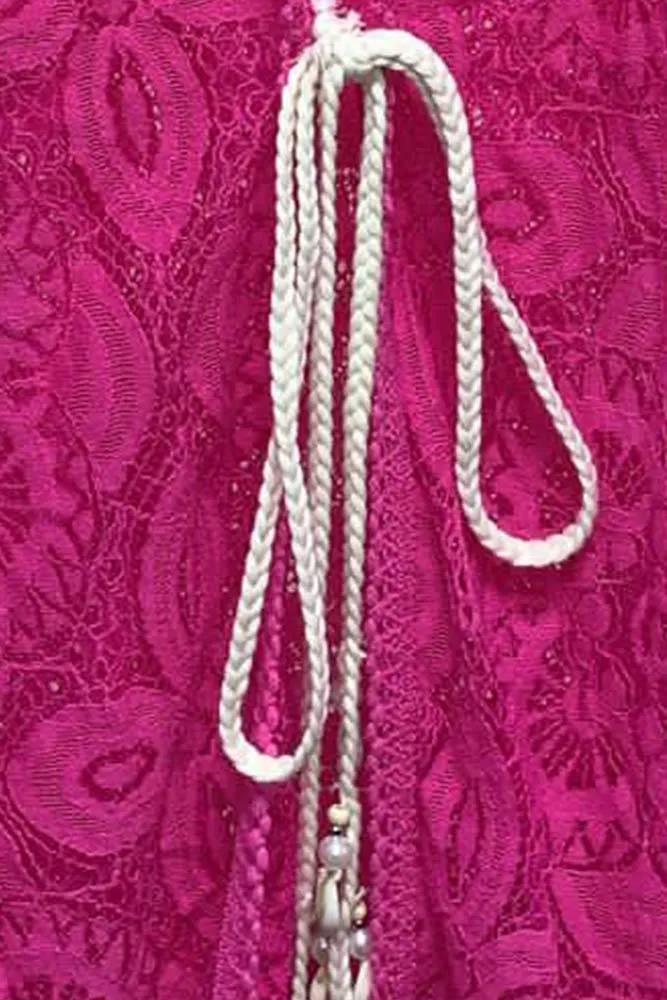 Tassel Tie Trim Lace Italian Tunic