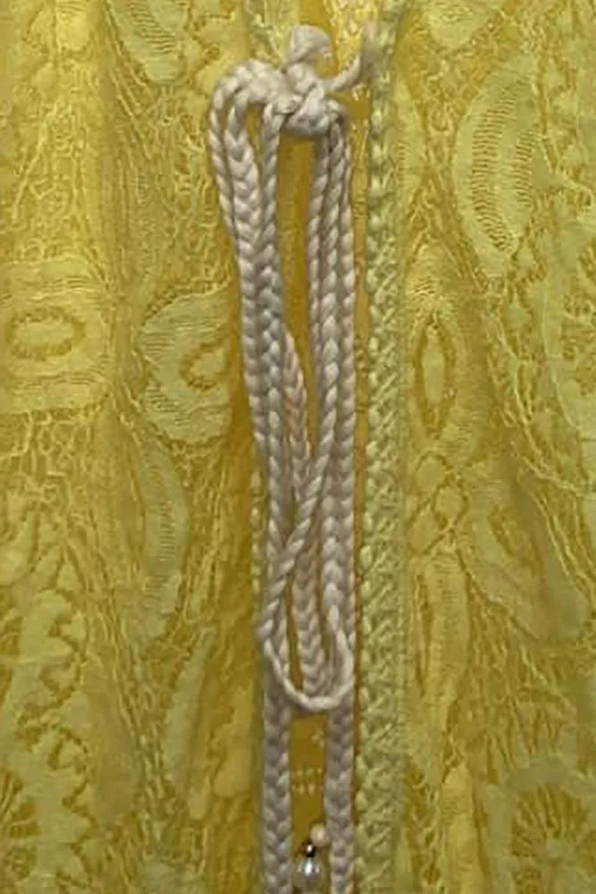 Tassel Tie Trim Lace Italian Tunic
