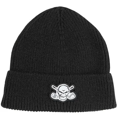 Tattoo Golf: Men's Cuffed Loose Knit Beanie - Black
