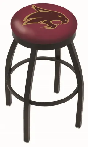 Texas State Bobcats HBS Black Swivel Bar Stool with Maroon Cushion