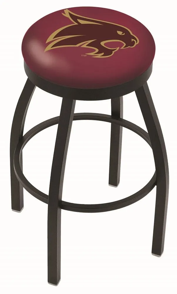 Texas State Bobcats HBS Black Swivel Bar Stool with Maroon Cushion