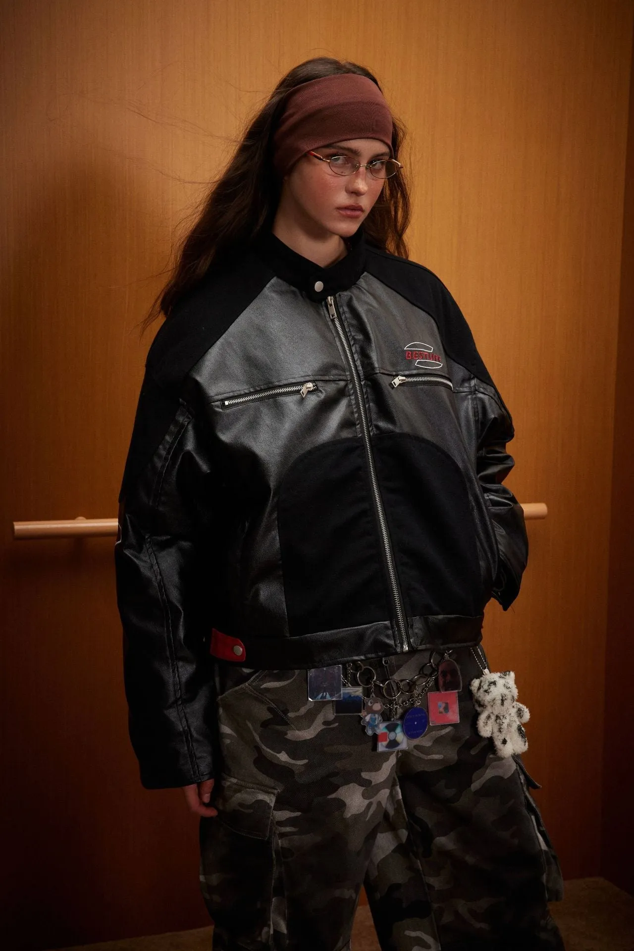 TODAMU® new winter style American street fashion motorcycle embroidered hot girl cotton jacket