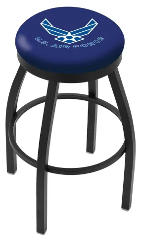 U.S. Air Force Holland Bar Stool Co. Black Swivel Bar Stool with Cushion