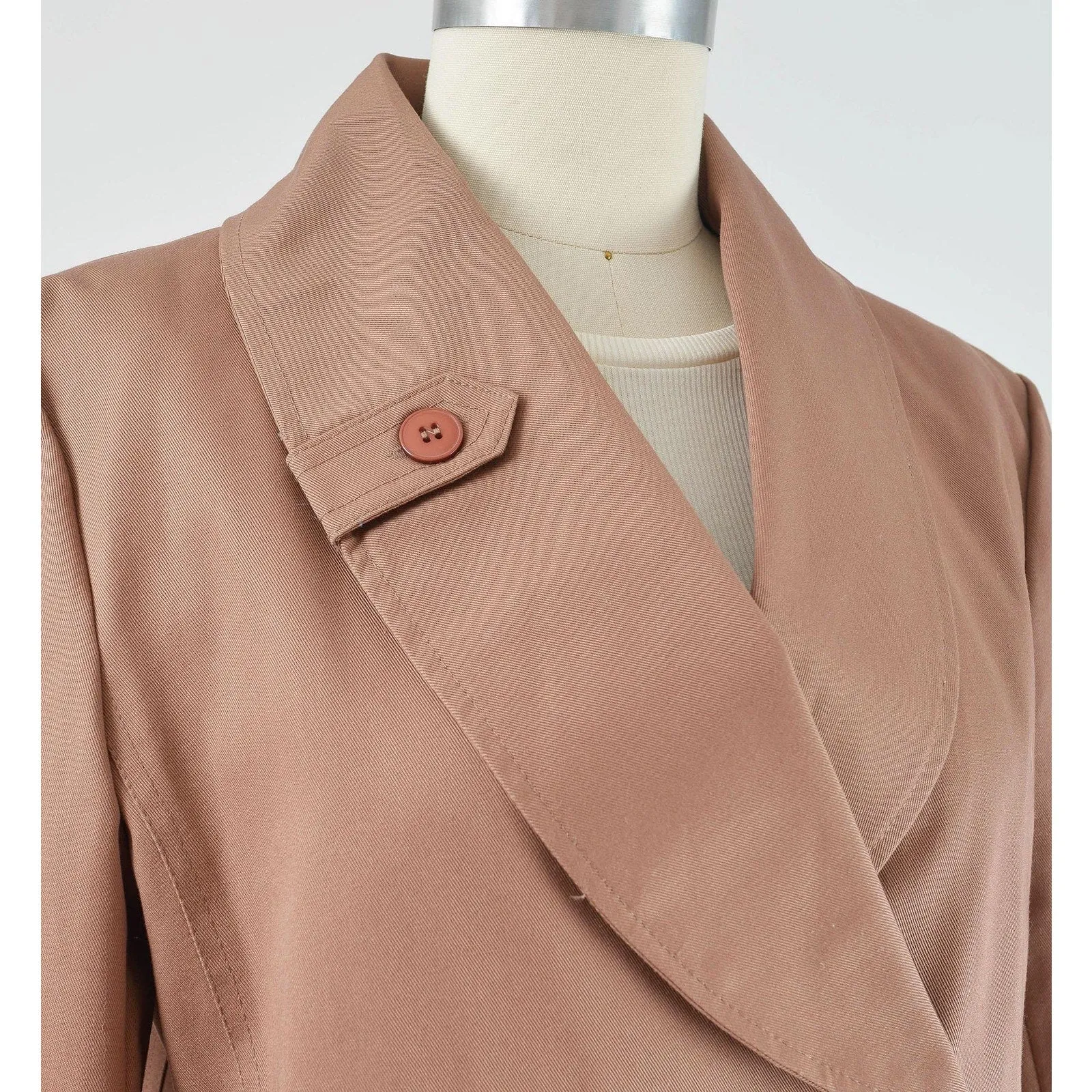 Vintage 70s Brown Double Breasted Jacket Cotton Blend Blazer by Fleet Street size M L