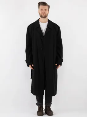 Vintage 70's Men Oversized Mac Coat in Black