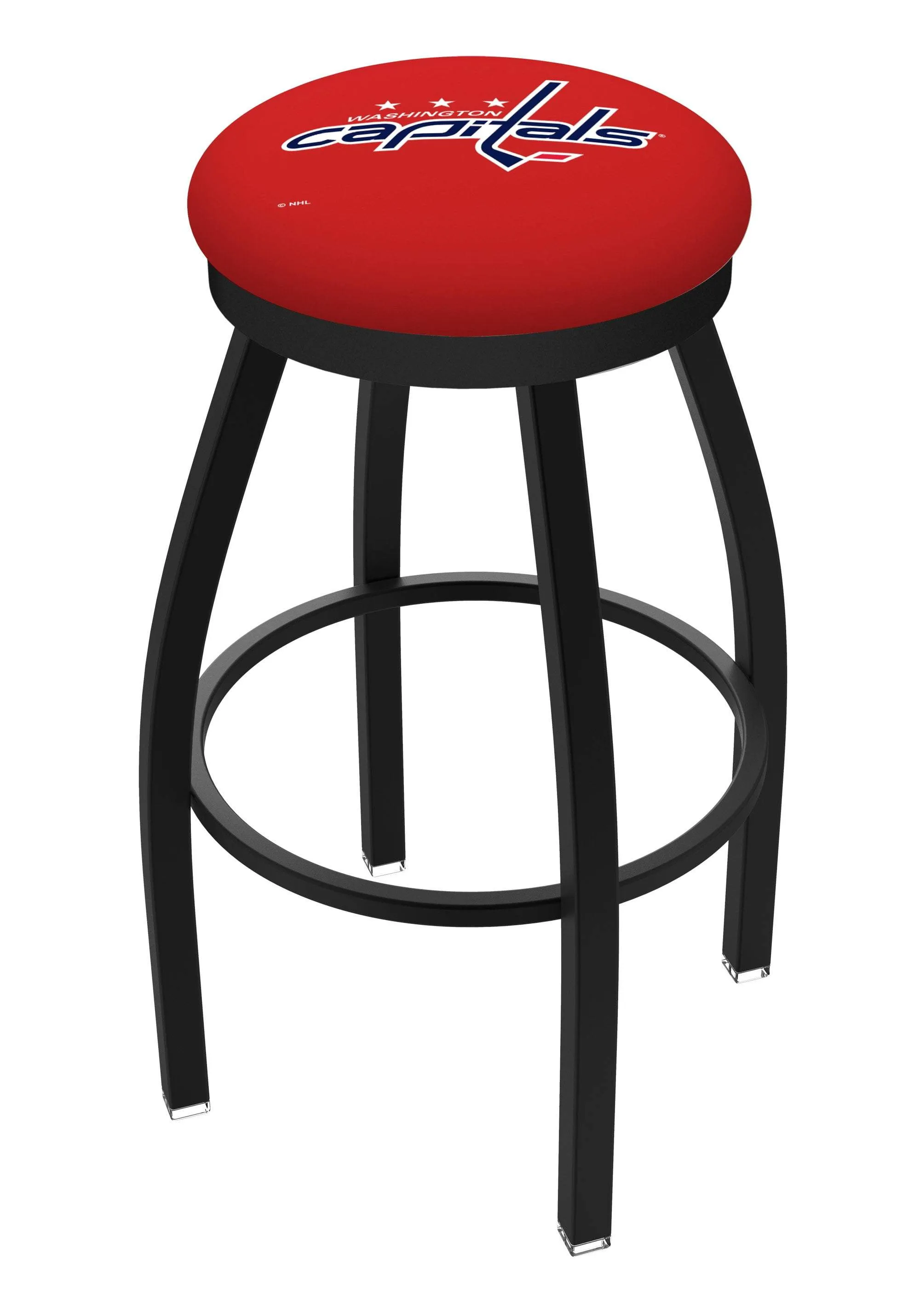 Washington Capitals HBS Black Swivel Bar Stool with Red Cushion