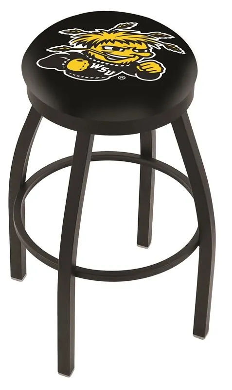 Wichita State Shockers HBS Black Swivel Bar Stool with Cushion