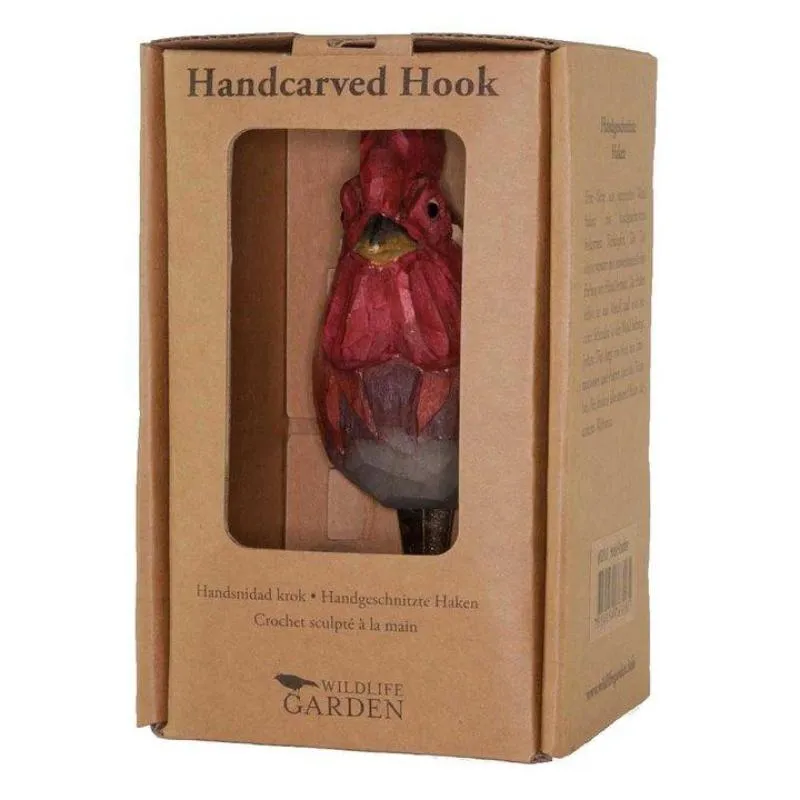 Wildlife Garden - Hand Carved Hook - Rooster
